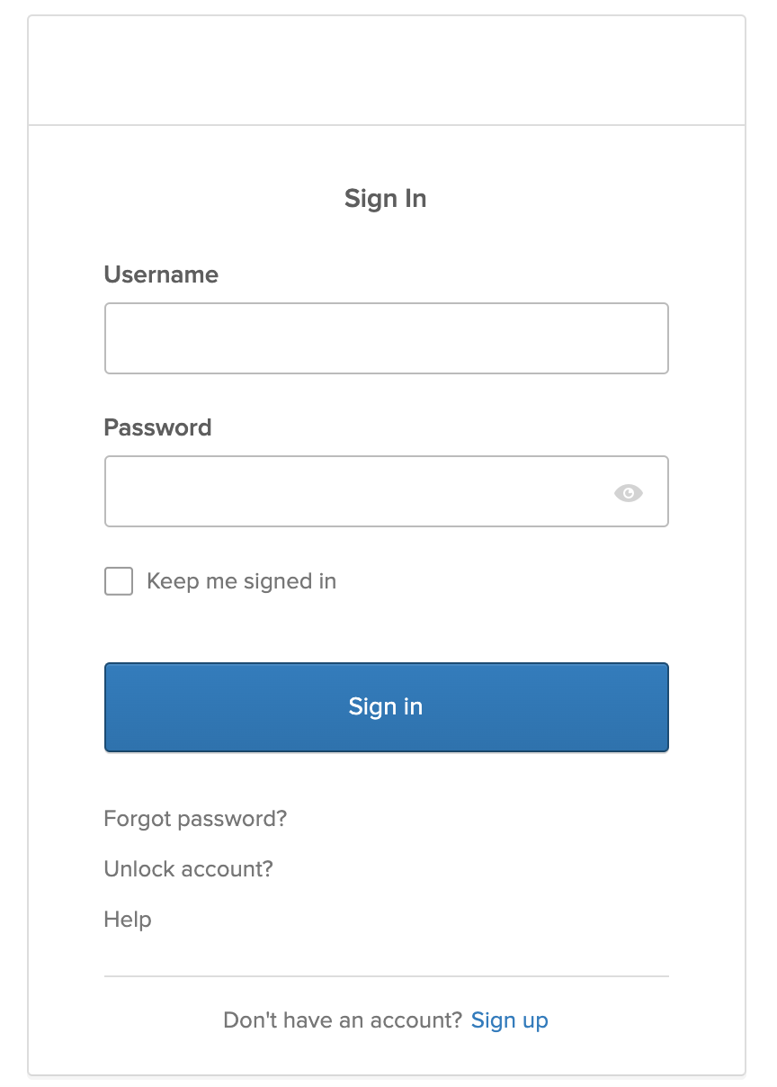 Basic Okta Sign-In Widget